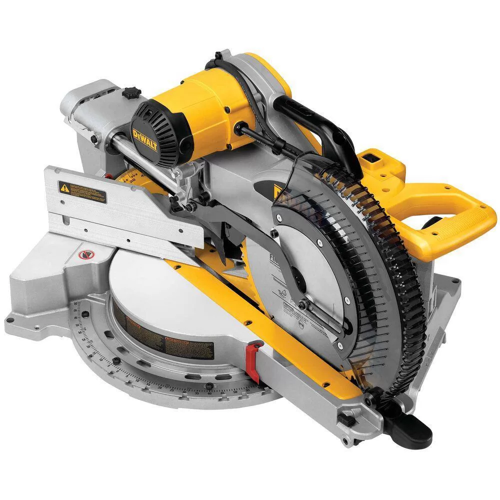 DEWALT DWS779 15 Amp Corded 12 in. Double Bevel Sliding Compound Miter Saw, Blade Wrench and Material Clamp