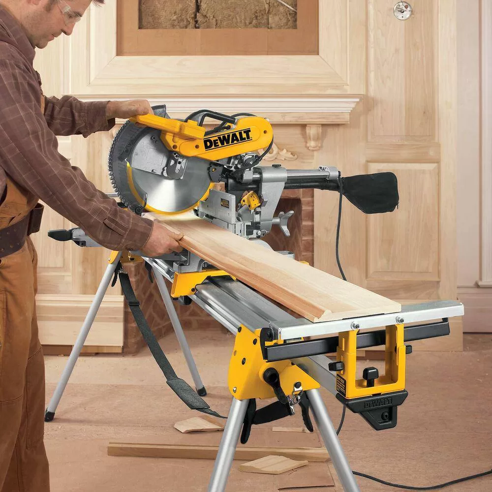 DEWALT DWS779 15 Amp Corded 12 in. Double Bevel Sliding Compound Miter Saw, Blade Wrench and Material Clamp