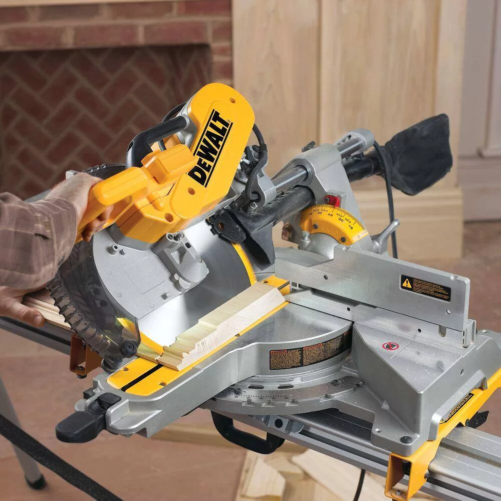 DEWALT DWS779 15 Amp Corded 12 in. Double Bevel Sliding Compound Miter Saw, Blade Wrench and Material Clamp