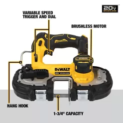 DEWALT DCS377BWP034C ATOMIC 20V MAX Cordless Brushless Compact 1-3/4 in. Bandsaw and 20V POWERSTACK Compact Battery Starter Kit