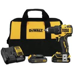 DEWALT ATOMIC 20V MAX Cordless Brushless Compact 1/2 in. Drill/Driver, (2) 20V 1.3Ah Batteries, Charger and Bag