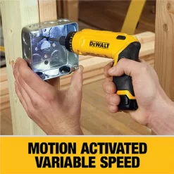DEWALT DCF680N2 8V MAX Cordless Gyroscopic Screwdriver with Adjustable Handle, (2) 1.0Ah Batteries, Charger, and Bag