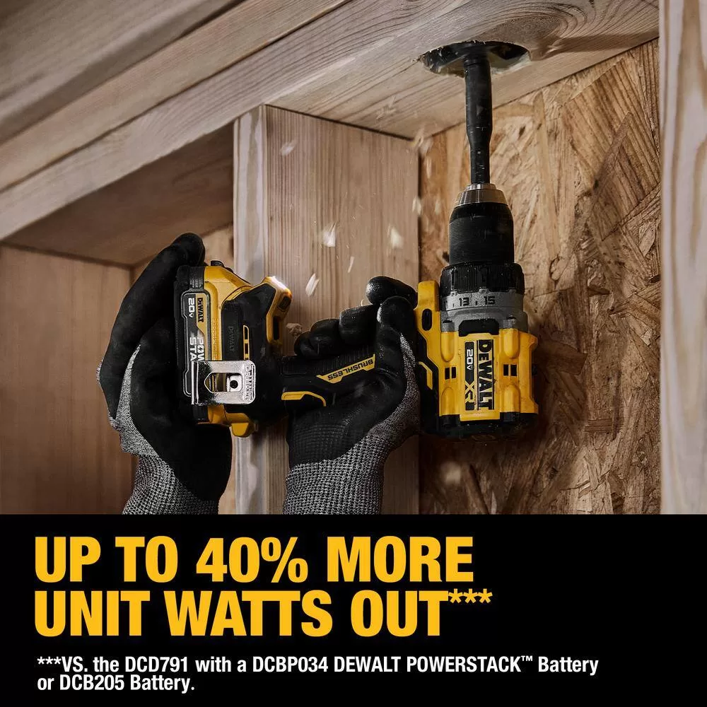 DEWALT DCD800P1 20V MAX XR Lithium-Ion Cordless Compact 1/2 in. Drill/Driver Kit, 20V MAX 5.0Ah Battery, and Charger - Image 9
