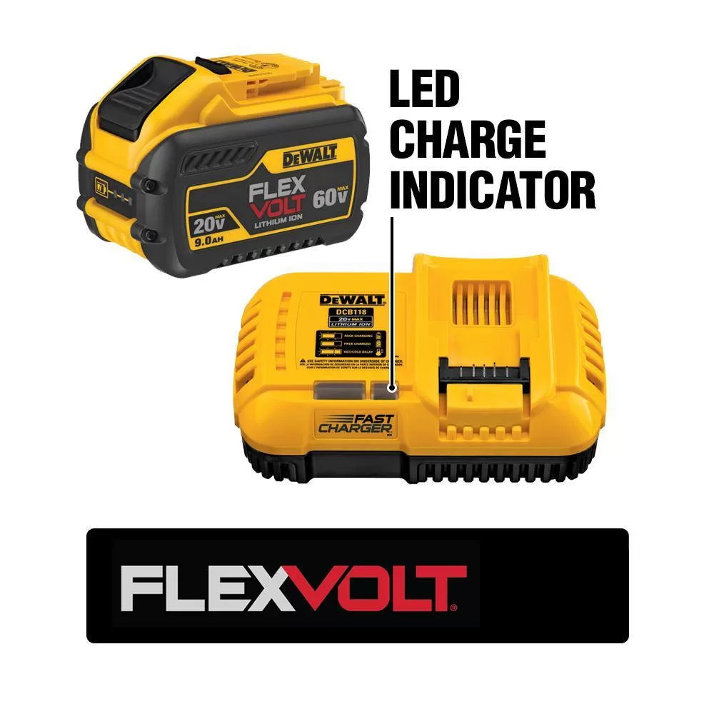 DEWALT DCB612WDCB118 FLEXVOLT 20V/60V MAX Lithium-Ion 12.0Ah Battery and Fan Cooled Fast Charger