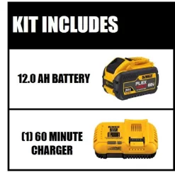 DEWALT DCB612WDCB118 FLEXVOLT 20V/60V MAX Lithium-Ion 12.0Ah Battery and Fan Cooled Fast Charger