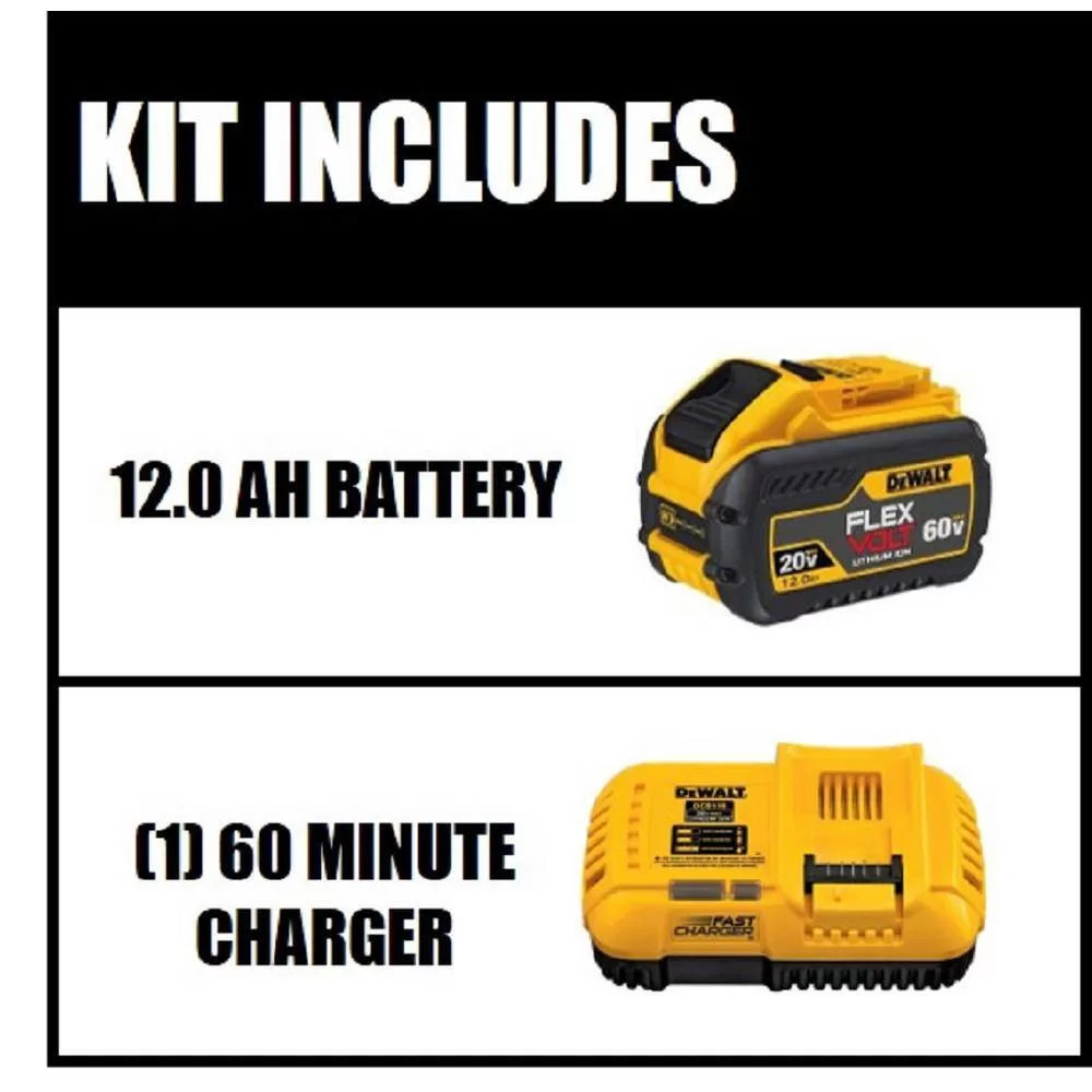 DEWALT DCB612WDCB118 FLEXVOLT 20V/60V MAX Lithium-Ion 12.0Ah Battery and Fan Cooled Fast Charger