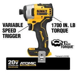 DEWALT DCK279C2WDCS354 ATOMIC 20V MAX Cordless Brushless Hammer Drill/Impact 2 Tool Combo Kit, Oscillating Tool, and (2) 1.3Ah Batteries