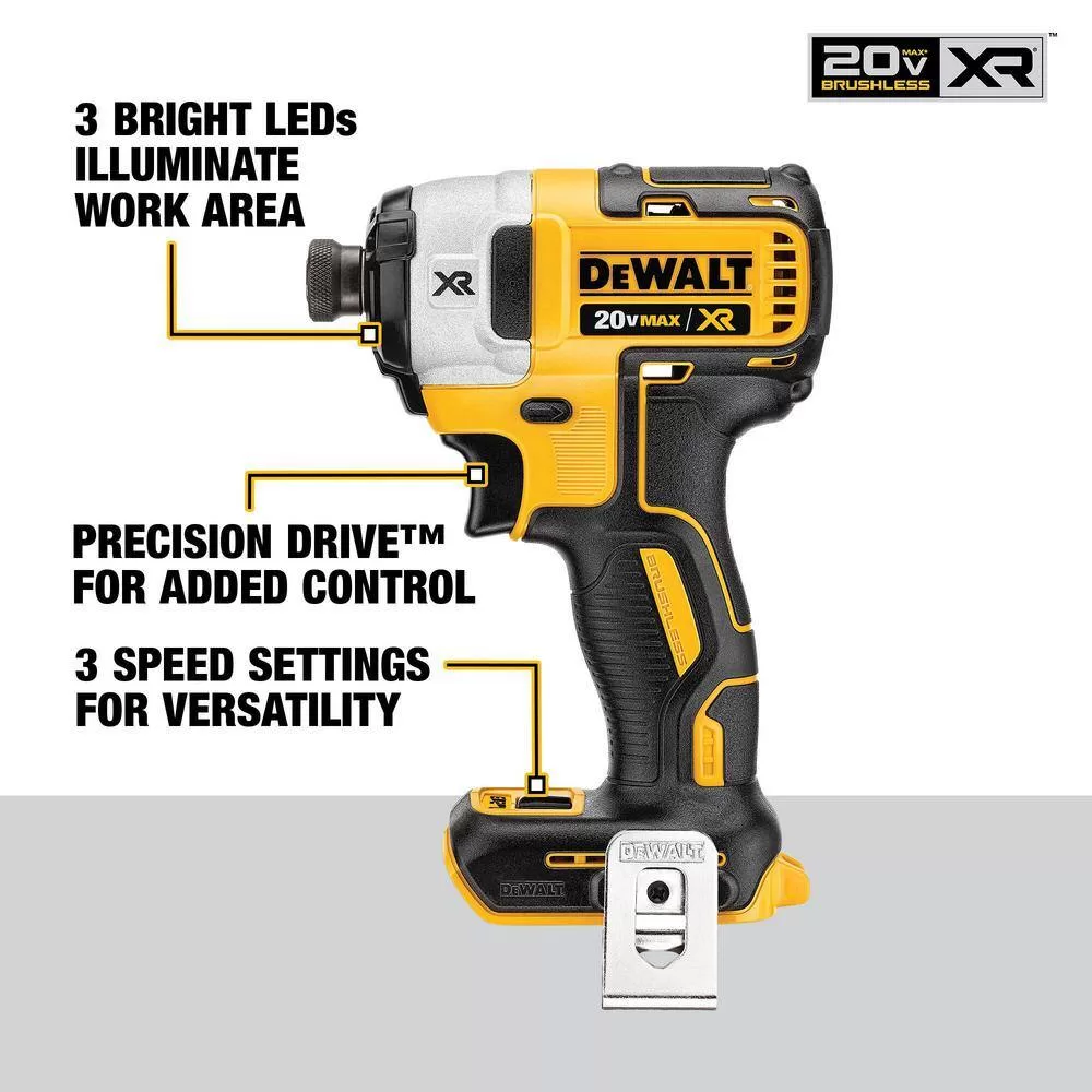 DEWALT DCK482D1M1 20V Maximum Lithium-Ion Cordless 4 Tool Combo Kit with 4Ah Battery, 2Ah Battery, Charger, and Bag