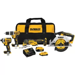 DEWALT DCK482D1M1 20V Maximum Lithium-Ion Cordless 4 Tool Combo Kit with 4Ah Battery, 2Ah Battery, Charger, and Bag