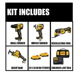 DEWALT DCK489D2WCS565B ATOMIC 20V MAX Lithium-Ion Cordless Brushless 4 Tool Combo Kit and 20V MAX Cordless Brushless 6.5 in. Circular Saw