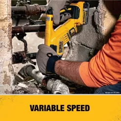 DEWALT 20V MAX XR Cordless Brushless Compact Reciprocating Saw, (1) 20V Compact Lithium-Ion 4.0Ah Battery, and 12V-20V Charger