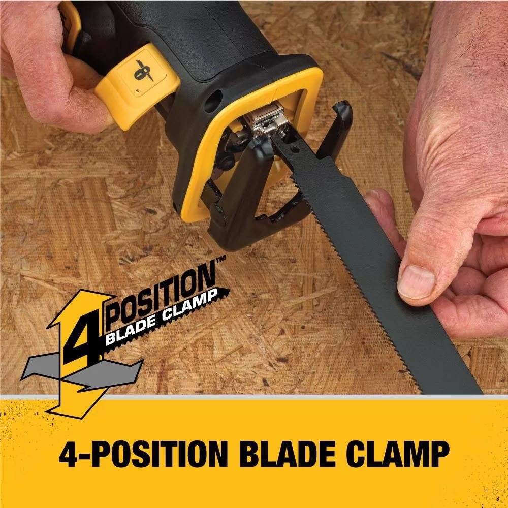 DEWALT 20V MAX XR Cordless Brushless Compact Reciprocating Saw, (1) 20V Compact Lithium-Ion 4.0Ah Battery, and 12V-20V Charger