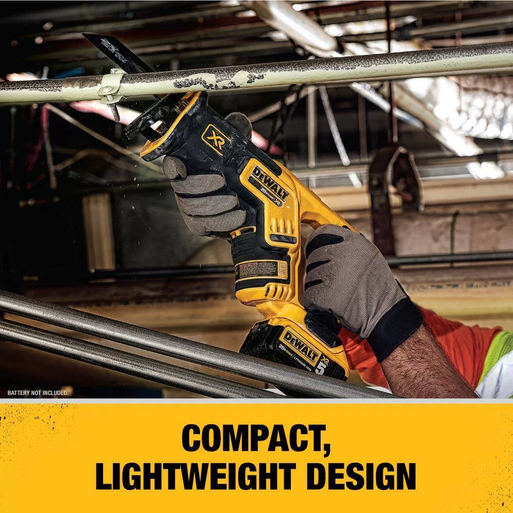 DEWALT 20V MAX XR Cordless Brushless Compact Reciprocating Saw, (1) 20V Compact Lithium-Ion 4.0Ah Battery, and 12V-20V Charger