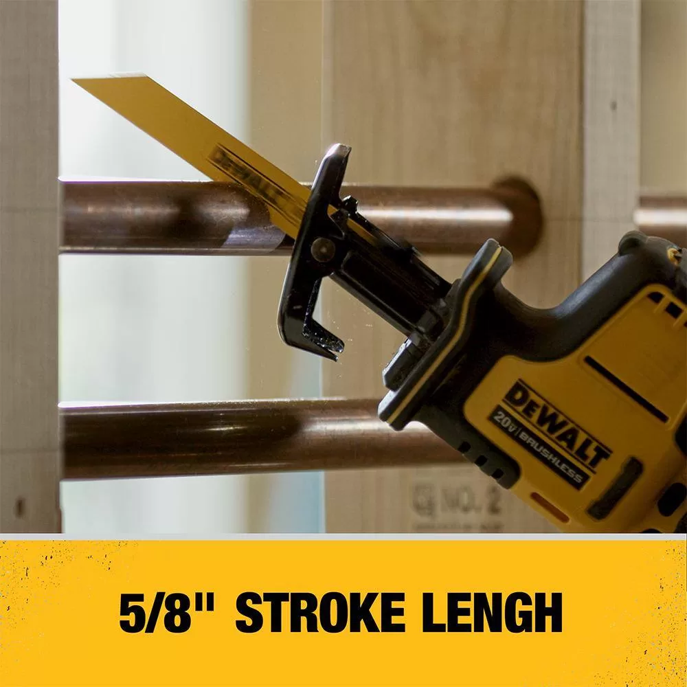 DEWALT DCS369BW240 ATOMIC 20V MAX Cordless Brushless Compact Reciprocating Saw and (1) 20V MAX Compact Lithium-Ion 4.0Ah Battery