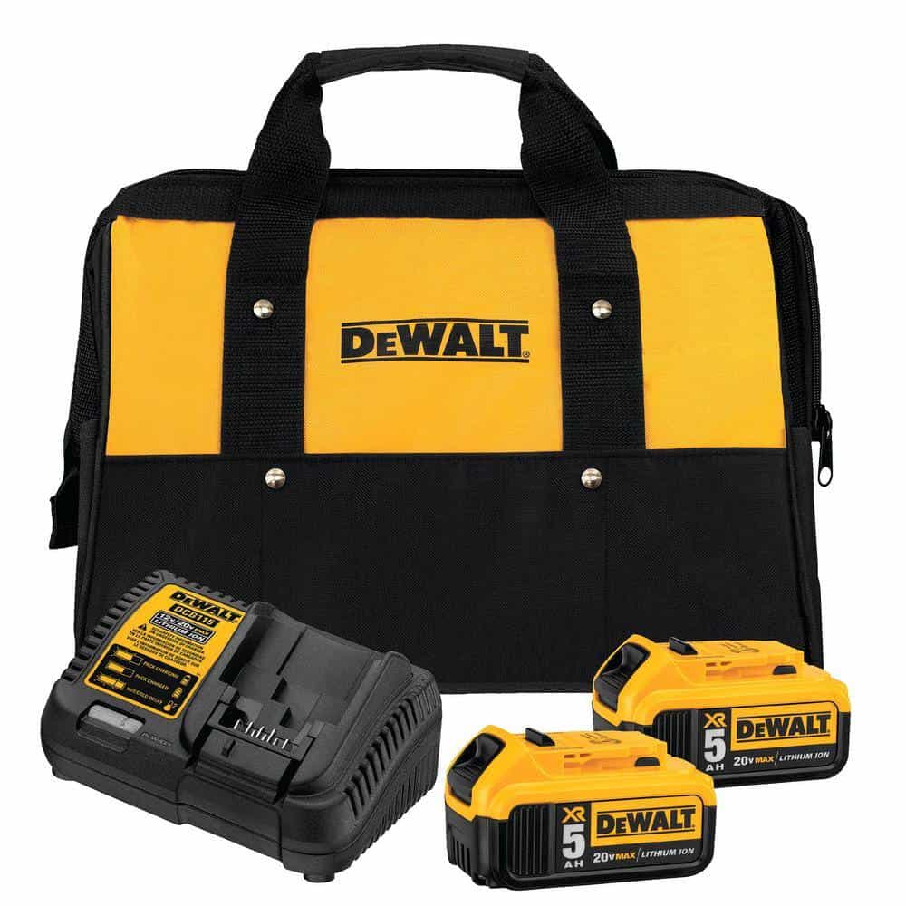 DEWALT DCB2052CKW367 20V MAX XR Cordless Brushless Compact Reciprocating Saw, (2) 20V MAX XR Premium Lithium-Ion 5.0Ah Batteries, and Charger