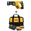 DEWALT DCB2052CKW367 20V MAX XR Cordless Brushless Compact Reciprocating Saw, (2) 20V MAX XR Premium Lithium-Ion 5.0Ah Batteries, and Charger