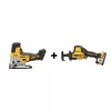 DEWALT DCS335BWCS369E1 Atomic 20-Volt Maximum Cordless Brushless Compact Reciprocating Saw & Barrel Grip Jigsaw with 1.7 Ah Battery & Charger
