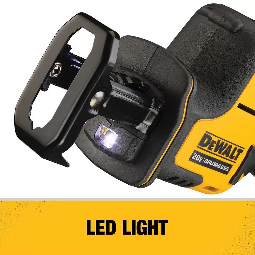DEWALT DCS369BW203 ATOMIC 20V MAX Cordless Brushless Compact Reciprocating Saw and (1) 20V MAX Compact Lithium-Ion 2.0Ah Battery