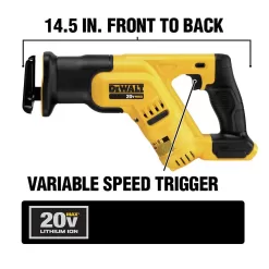 DEWALT DCS387BW205 20V MAX Cordless Compact Reciprocating Saw with 20V 5.0Ah Premium Battery Pack