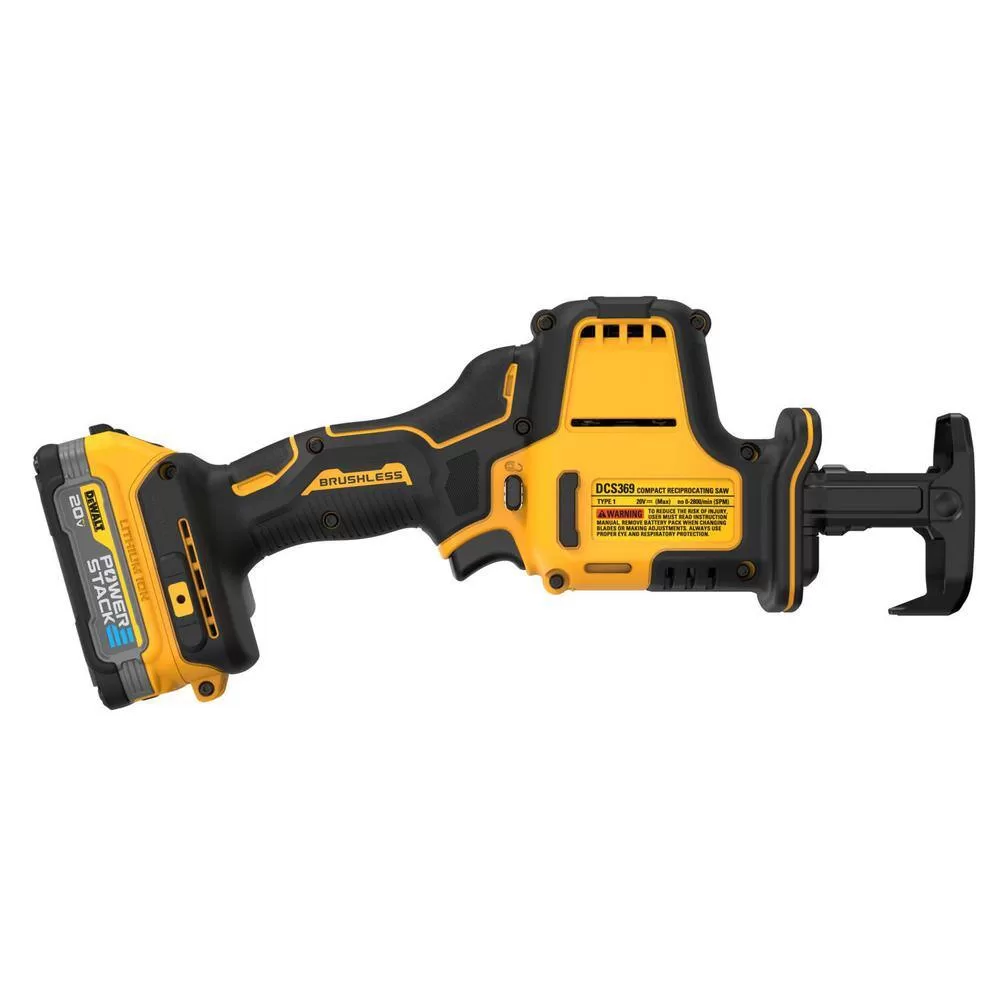 DEWALT DCW600BWCS369E1 Atomic 20-Volt MAX Cordless Brushless Compact Reciprocating Saw & Brushless Compact Router with 1.7 Ah Battery & Charger