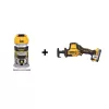 DEWALT DCW600BWCS369E1 Atomic 20-Volt MAX Cordless Brushless Compact Reciprocating Saw & Brushless Compact Router with 1.7 Ah Battery & Charger
