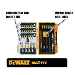 DEWALT DCD740BWMF35 20V MAX Cordless 3/8 in. Right Angle Drill/Driver (Tool Only) with MAXFIT Screwdriving Set (35 Piece)