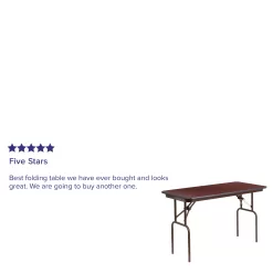 Flash Furniture 4-Foot Mahogany Melamine Laminate Folding Banquet Table