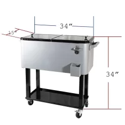 Zimtown Iron Spray Plastic with Tray Cooler with Shelf