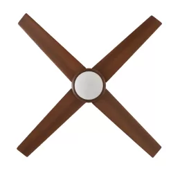 Home Decorators Collection Mercer 52 in. Integrated LED Indoor Distressed Koa Ceiling Fan with Light Kit works with Google Assistant and Alexa