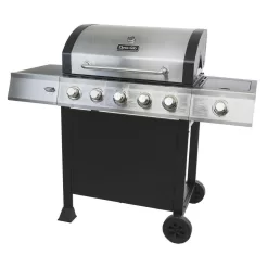 Dyna-Glo DGB515SDP-D 5-Burner Open Cart Propane Gas Grill in Stainless Steel with Side Burner