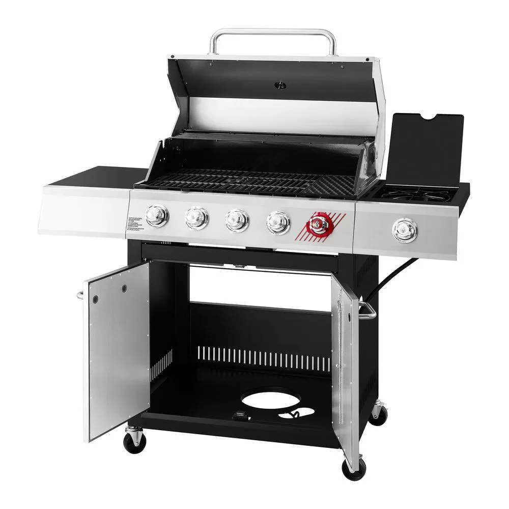Dyna-Glo DGF481CRP-D 5-Burner Propane Gas Grill in Stainless Steel with TriVantage Multifunctional Cooking System