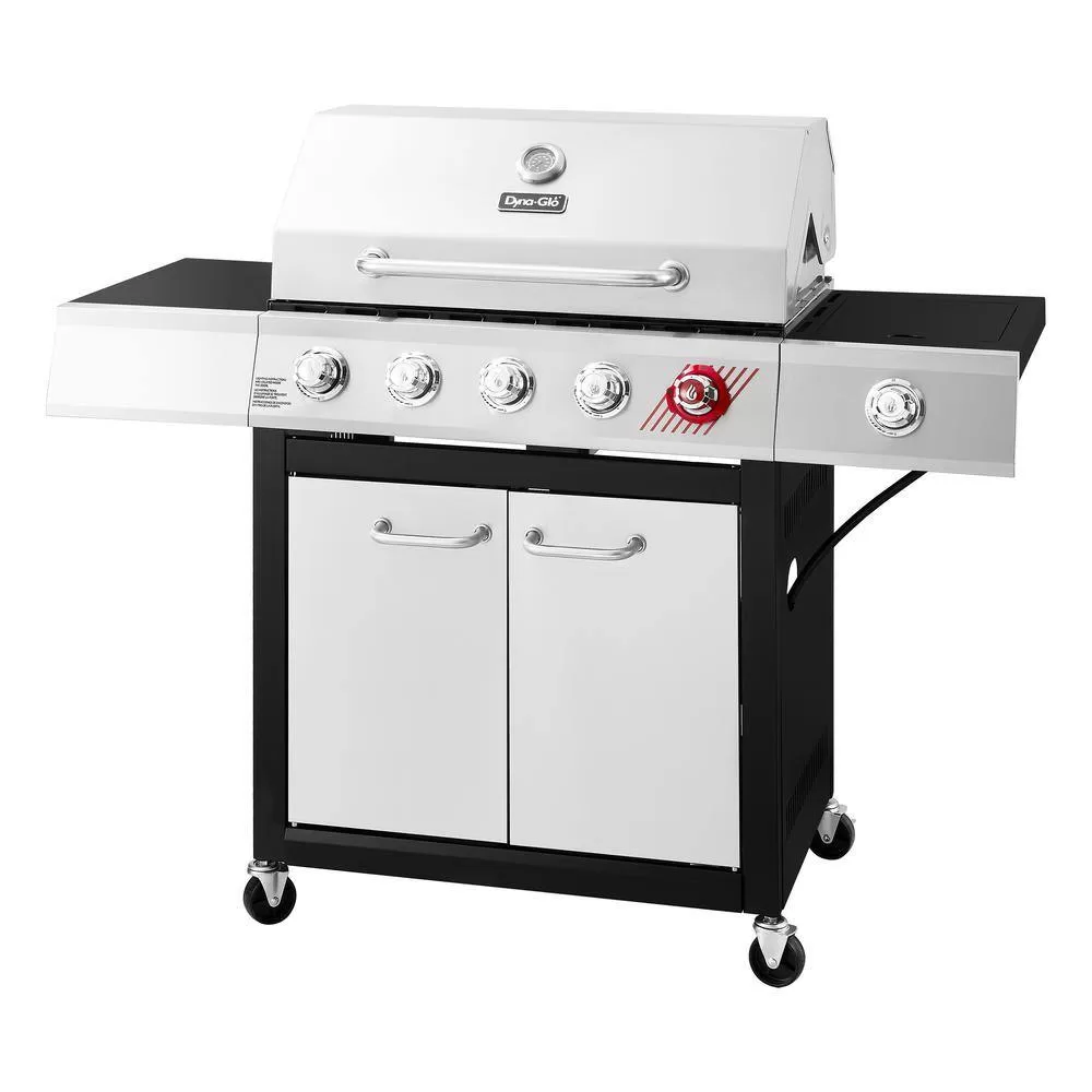 Dyna-Glo DGF481CRP-D 5-Burner Propane Gas Grill in Stainless Steel with TriVantage Multifunctional Cooking System