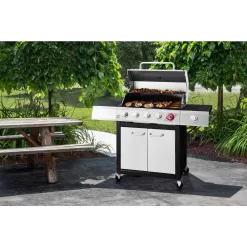 Dyna-Glo DGF481CRP-D 5-Burner Propane Gas Grill in Stainless Steel with TriVantage Multifunctional Cooking System