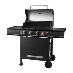 Dyna-Glo DGH450CRP 4-Burner Propane Gas Grill in Matte Black with TriVantage Multifunctional Cooking System