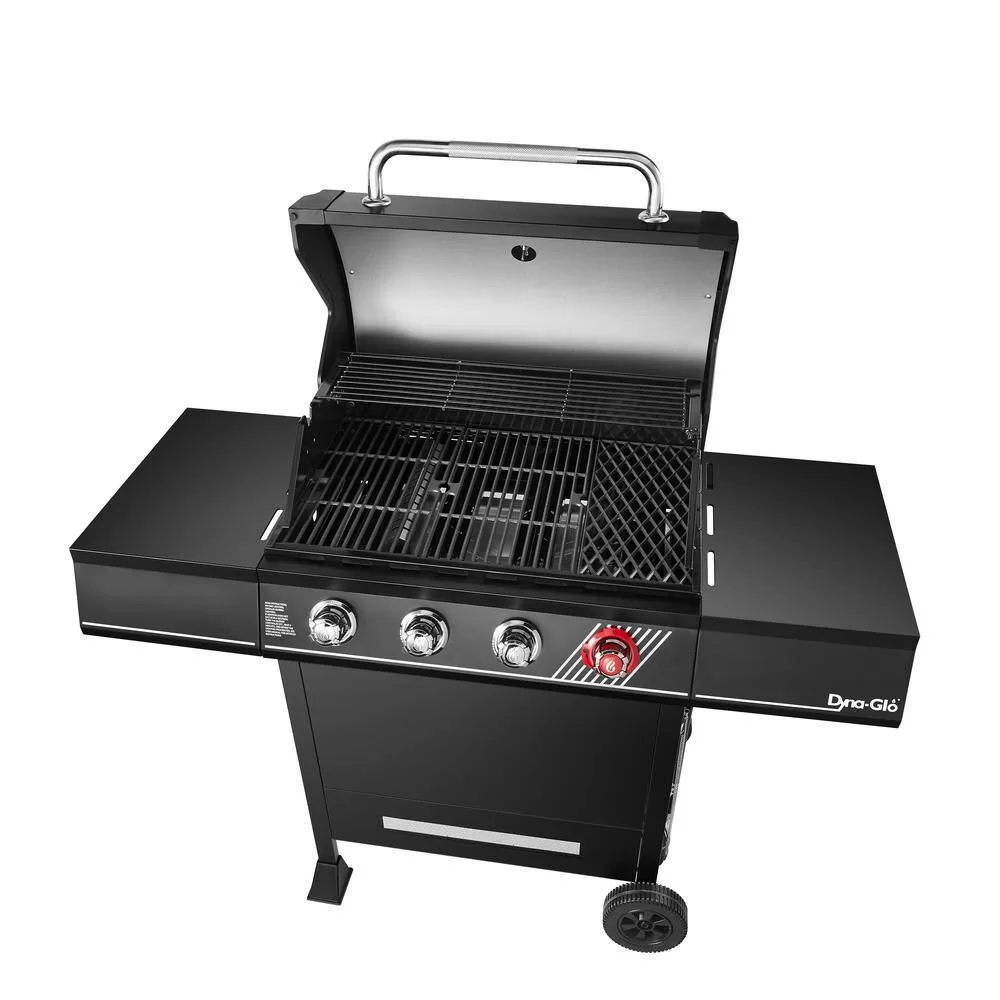 Dyna-Glo DGH450CRP 4-Burner Propane Gas Grill in Matte Black with TriVantage Multifunctional Cooking System