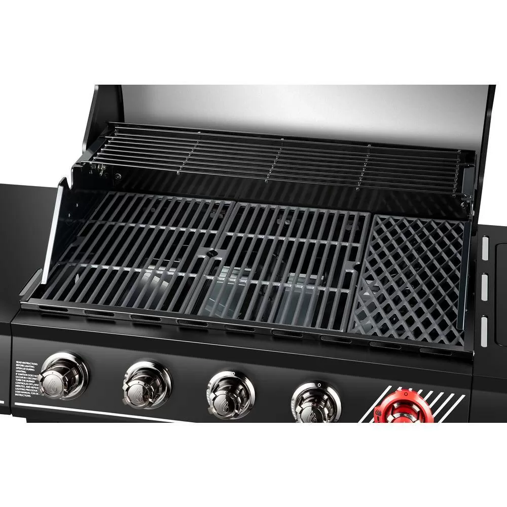 Dyna-Glo DGH474CRP 5-Burner Propane Gas Grill in Matte Black with TriVantage Multifunctional Cooking System