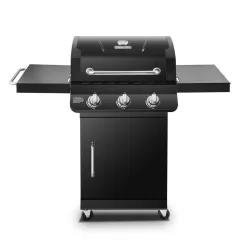 Dyna-Glo DGP397CNP-D Premier 3-Burner Propane Gas Grill in Black with Folding Side Tables