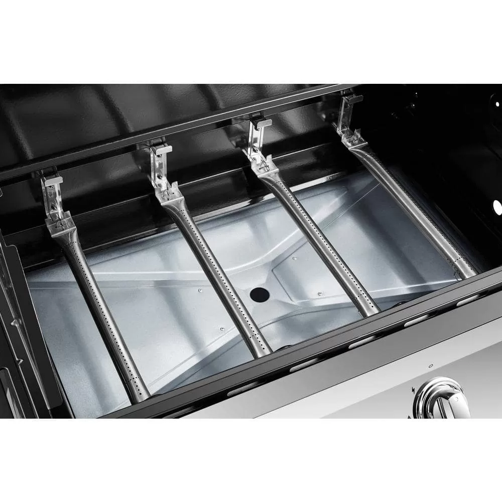 Dyna-Glo DGP483SSP-D Premier 4-Burner Propane Gas Grill in Stainless Steel with Side Burner
