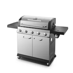 Dyna-Glo DGP552SSP-D Premier 5-Burner Propane Gas Grill in Stainless Steel with Side Burner