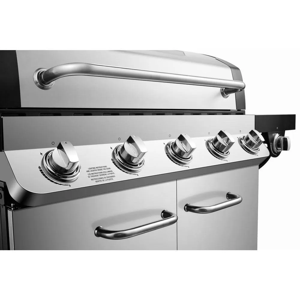 Dyna-Glo DGP552SSP-D Premier 5-Burner Propane Gas Grill in Stainless Steel with Side Burner