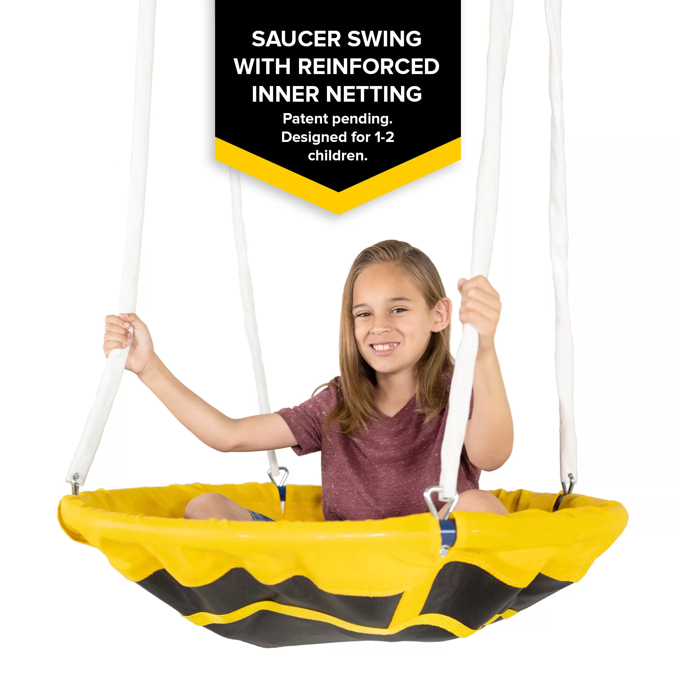 Sportspower Outdoor Super 8 Fun Metal Swing Set with 6ft Heavy Duty Slide, Saucer Swing, and Rocking Horse