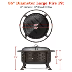 SinglyFire 36 Inch Fire Pits for Outside Large Outdoor Fire Pit