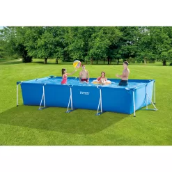 Intex 14ft x 33in Rectangular Above Ground Backyard Swimming Pool with Filter