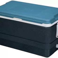 Igloo MaxCold 70 Quart Cooler, Jet Carbon/Ice Blue/White