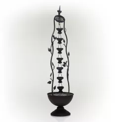 Alpine Corporation Outdoor Hanging 7-Cup Tiered Floor Fountain