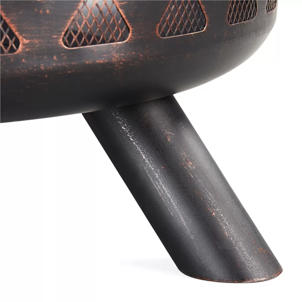Yaheetech 36" Round Wood Bronze Finish Iron Fire Pit