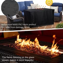 HOMREST Propane Fire Pit Table, 50 Inch 50,000 BTU Smokeless Firepit for Outdoor Patio, CSA Approved, Auto-Ignition Adjustable Flame