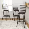 Mainstays Adjustable 24" or 29" Swivel Barstool, Bronze Finish and PU Leather, Set of 3