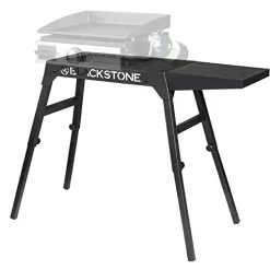 Blackstone Universal Griddle Stand with Adjustable Leg and Side Shelf - Made to fit 17” or 22” Propane Table Top Griddle (Black)