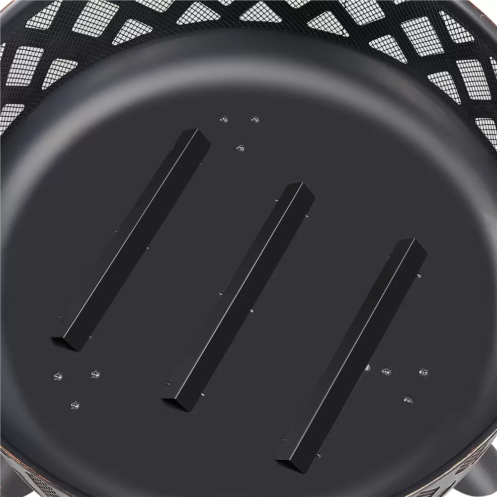 Yaheetech 36" Round Wood Bronze Finish Iron Fire Pit